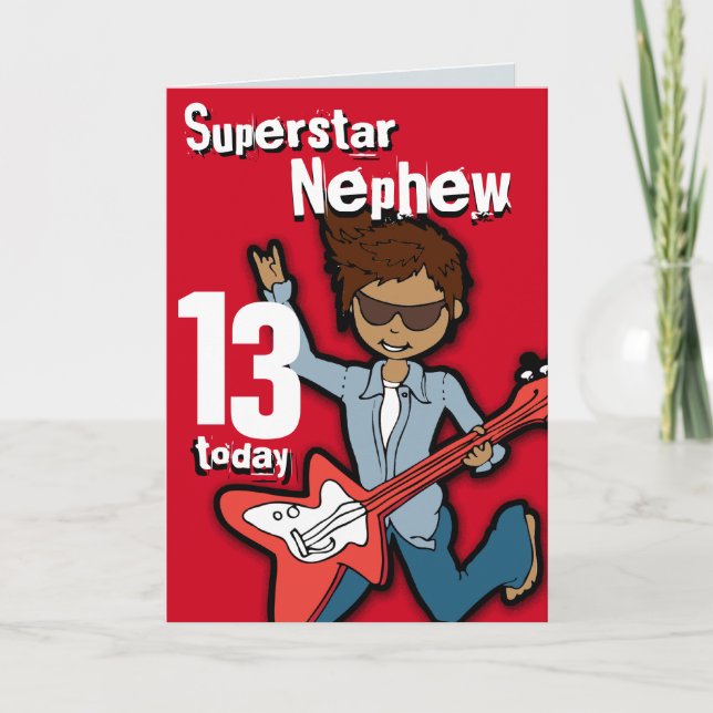 Superstar Son 11th birthday grey boy card (Front)