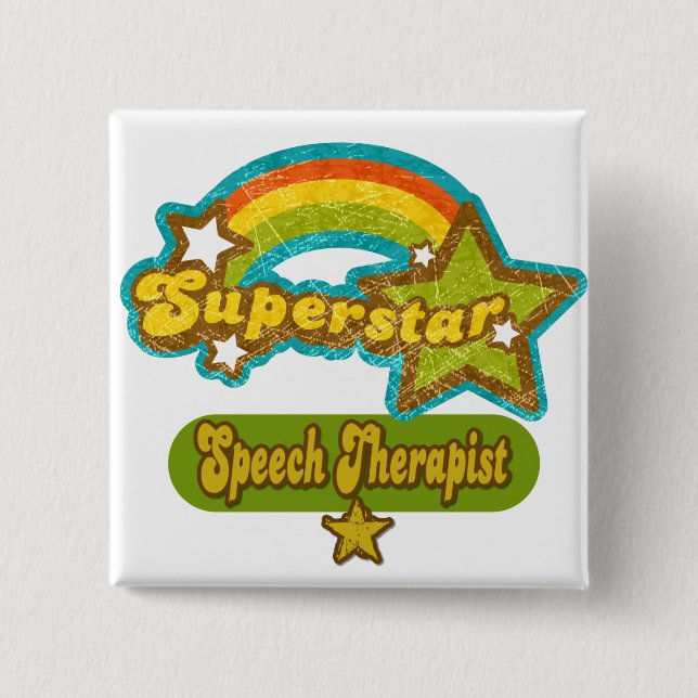 Superstar Speech Therapist 15 Cm Square Badge (Front)