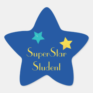 SuperStar Student with Stars  Star Sticker