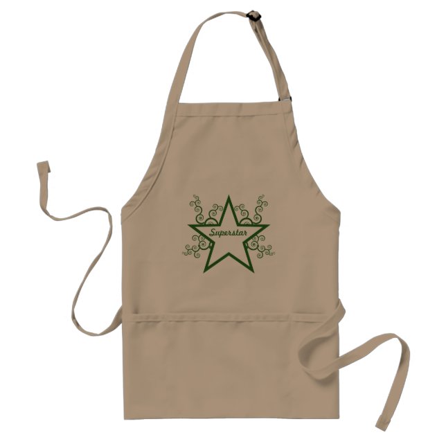 Superstar Swirls Apron, Forest Green Standard Apron (Front)