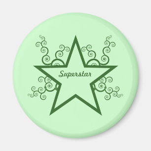Superstar Swirls Magnet, Forest Green Magnet