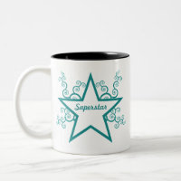 Superstar Swirls Mug, Teal