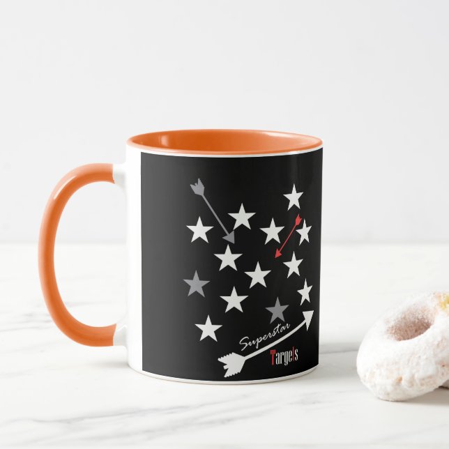 Superstar Targets Star Arrows Tea Coffee Mug Cup (With Donut)