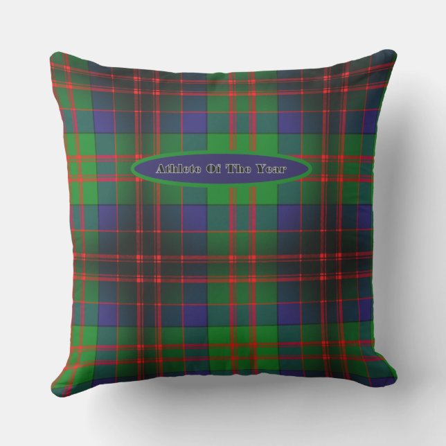 Superstar Tartan  Blue Yellow  Cushion (Back)