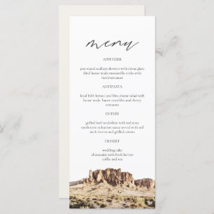 SUPERSTITION MOUNTAIN Watercolor Wedding Menu Card