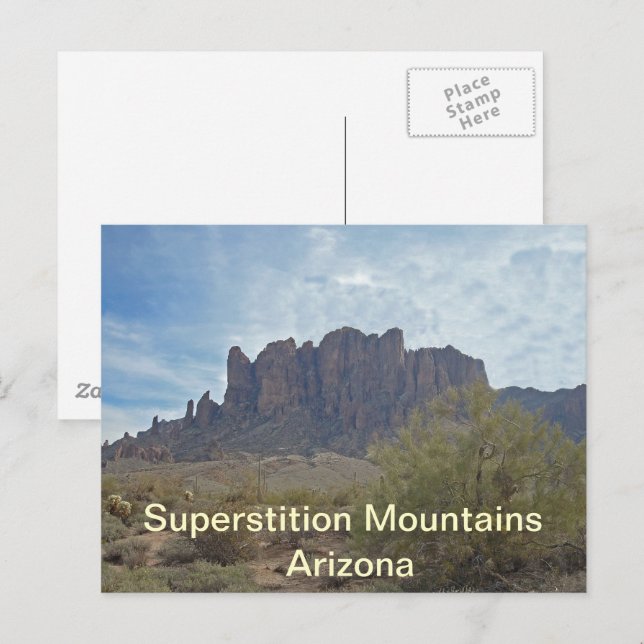 Superstition Mountains AZ Scenic Desert Landscape Postcard (Front/Back)