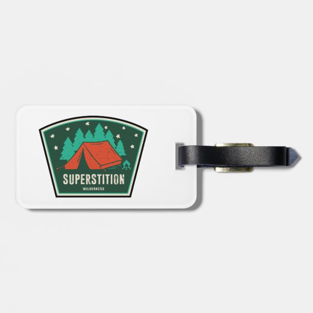 Superstition Wilderness Arizona Camping Luggage Tag (Back Horizontal)