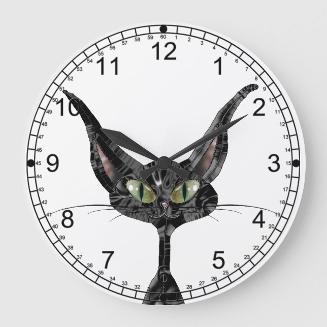 Superstitious Black Cat Large Clock (Front)