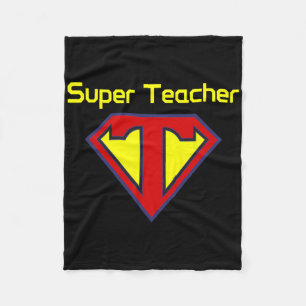 Superteacher Superhero Funny Teacher Fleece Blanket
