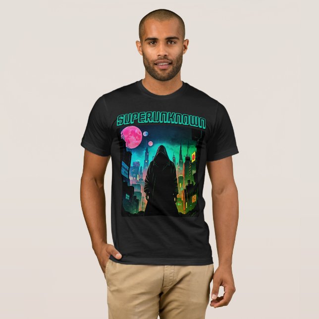 Superunknown Cyberpunk Hooded Figure T-Shirt (Front Full)