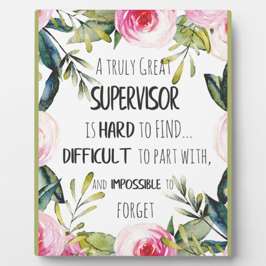 Supervisor Appreciation Thank you Quote Boss Plaque | Zazzle.com.au