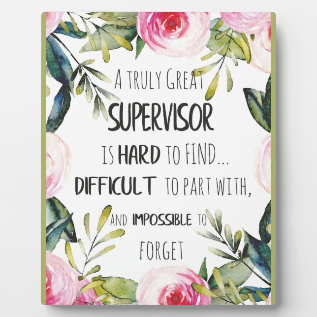 Supervisor Appreciation Thank you Quote Boss Plaque (Front)