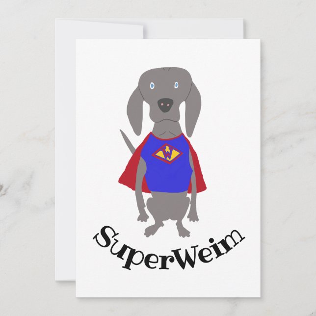 SuperWeim Grey Ghost Weimaraner Dog Card (Front)