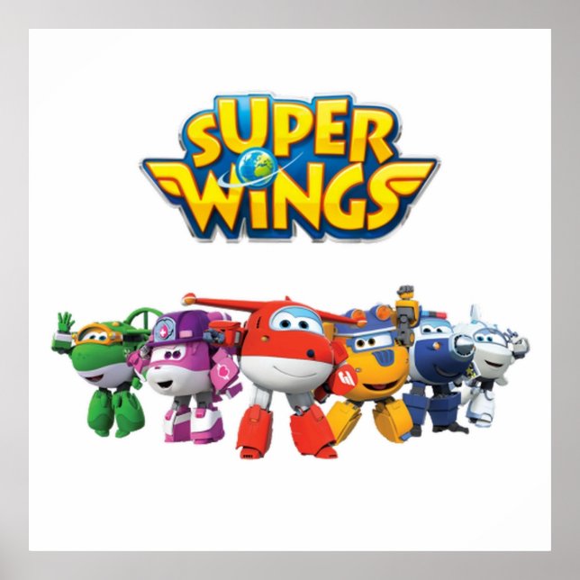 Superwings cartoon childrens show helicopters plan poster (Front)
