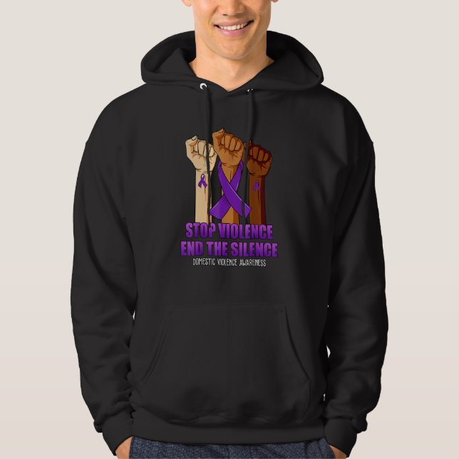 Suport Stop Violence And Silence Domestic Violence Hoodie (Front)
