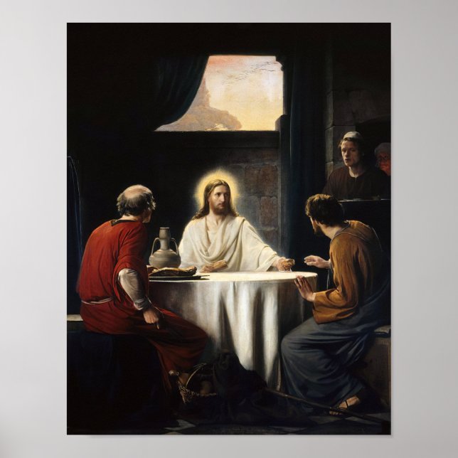 Supper at Emaus by Carl Bloch Print (Front)