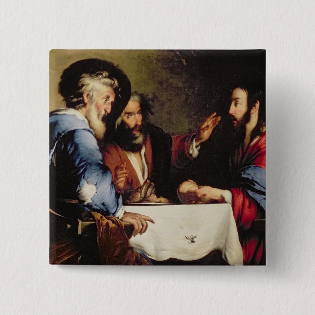 Supper at Emmaus 15 Cm Square Badge (Front)