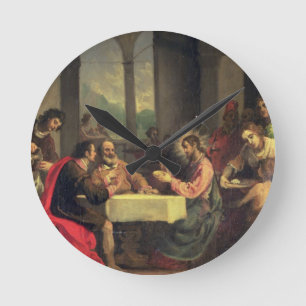 Supper at Emmaus, c.1600-05 (oil on panel) Round Clock