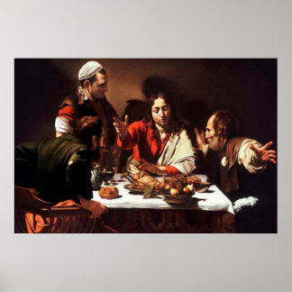 Supper at Emmaus Caravaggio analysis Poster