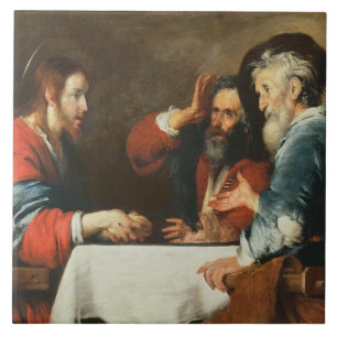 Supper at Emmaus (oil on canvas) 2 Tile
