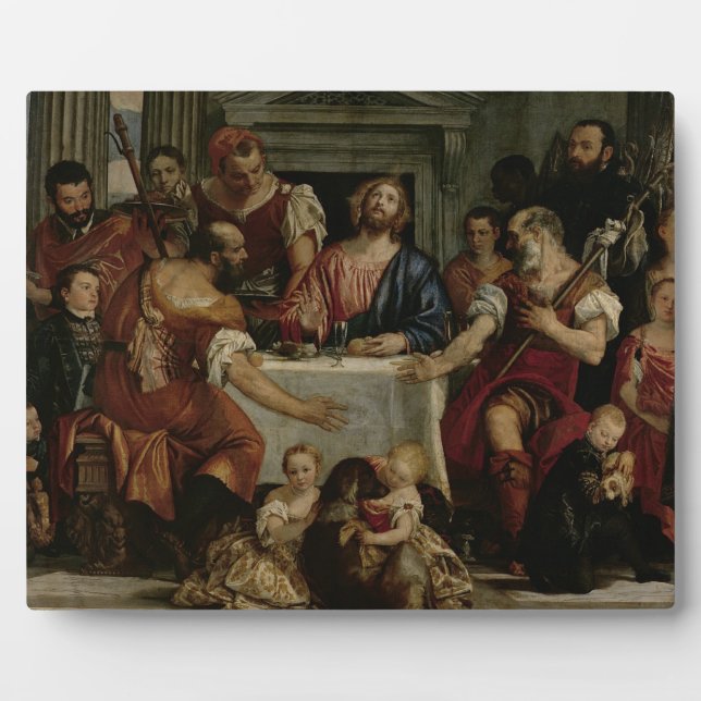 Supper at Emmaus (oil on canvas) Plaque (Front)
