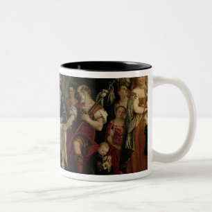 Supper at Emmaus (oil on canvas) Two-Tone Coffee Mug