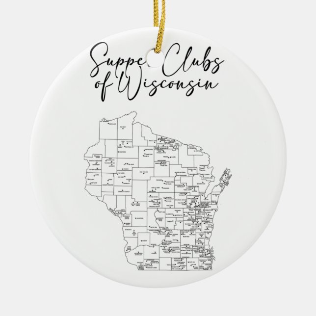 Supper Clubs of Wisconsin Ceramic Ornament (Front)