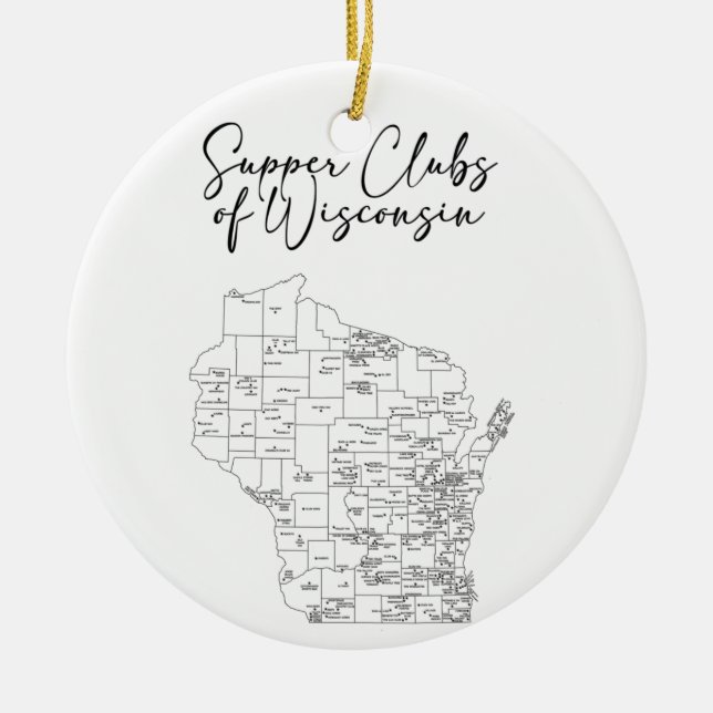 Supper Clubs of Wisconsin Ceramic Ornament (Front)