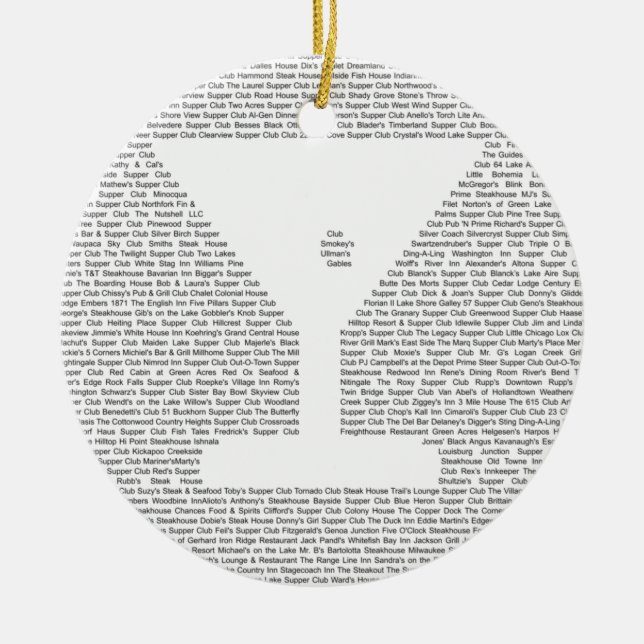 Supper Clubs of Wisconsin - Martini Ceramic Ornament (Front)