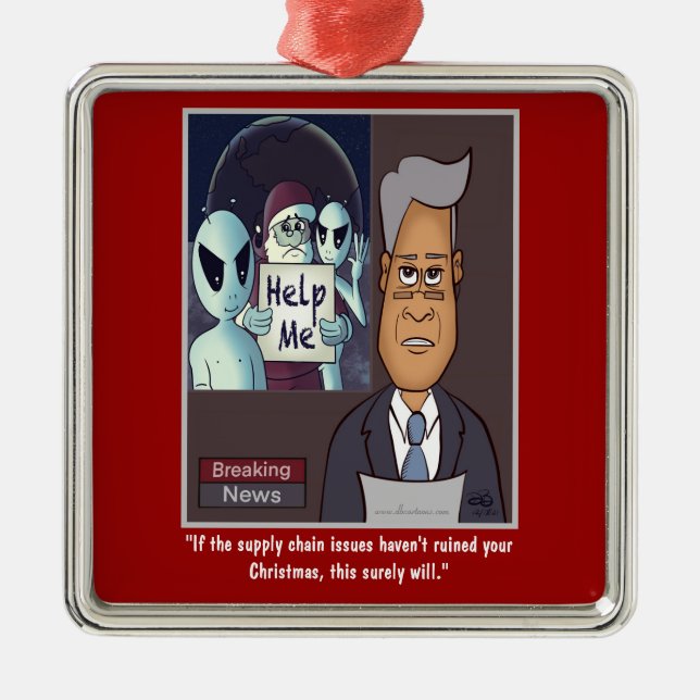 Supply Chain Metal Holidays Ornament (Front)