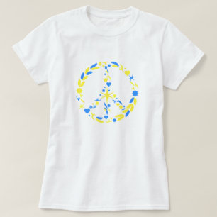 Suppor Ukraine T-Shirt Ukrainian Flag Peace Symbol