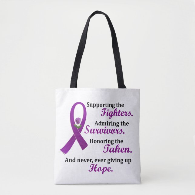 Support Admire Honour 2 Pancreatic Cancer Alzheime Tote Bag (Front)