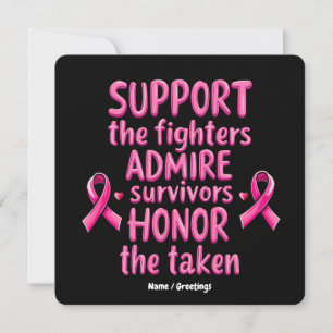 Support Admire Honour Breast Cancer Awareness Gift Invitation