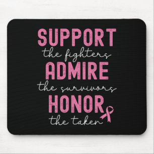 Support Admire Honour Breast Cancer Awareness Mouse Pad