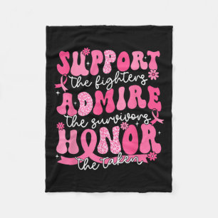 Support Admire Honour Breast Cancer Awareness Warr Fleece Blanket