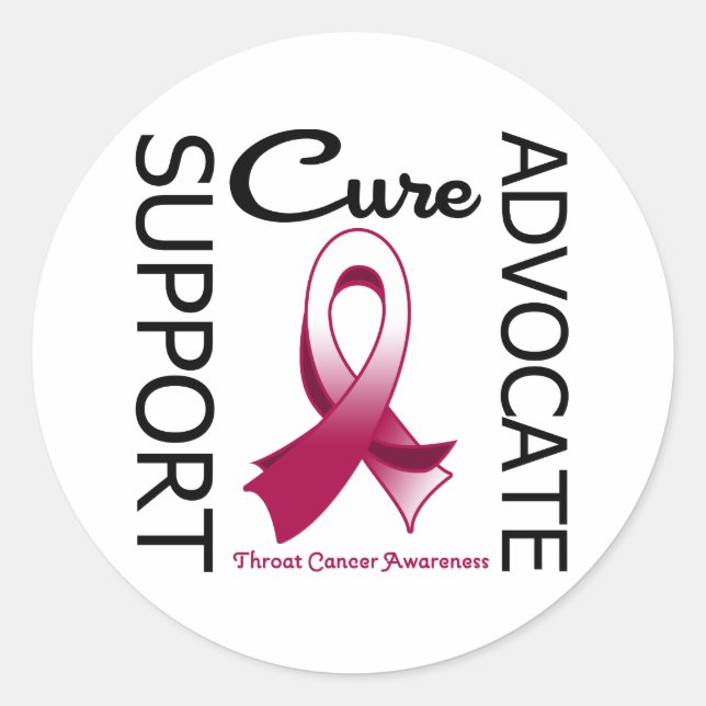 Support Advocate Cure Throat Cancer Classic Round Sticker (Front)
