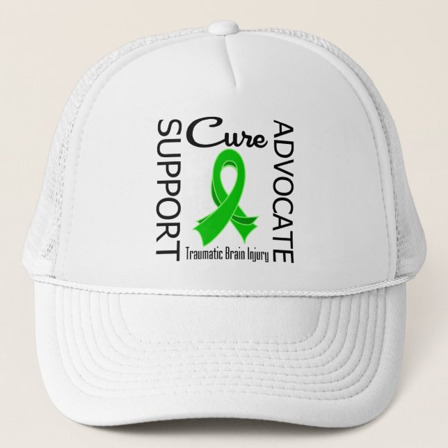 Support Advocate Cure Traumatic Brain Injury Trucker Hat (Front)