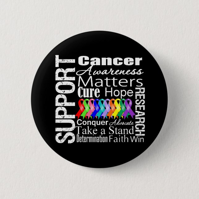 Support All Cancers Awareness 6 Cm Round Badge (Front)