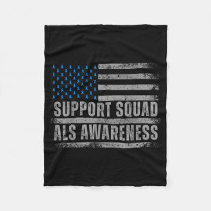 Support Als Awareness Month Usa Aamerican Flag Men Fleece Blanket