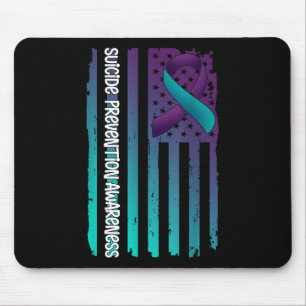 Support American Flag Ribbon Suicide Awareness For Mouse Pad