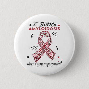 Support Amyloidosis Warrior Gifts 6 Cm Round Badge