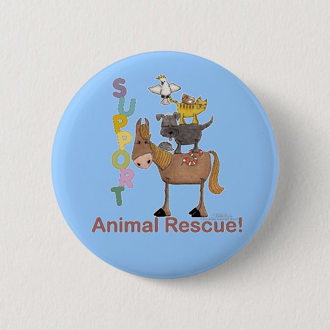 Support Animal Rescue 6 Cm Round Badge (Front)