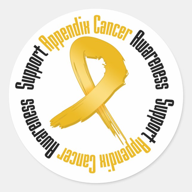 Support Appendix Cancer Awareness Classic Round Sticker (Front)