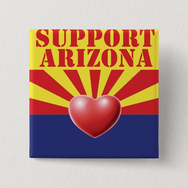 SUPPORT Arizona, AZ 15 Cm Square Badge (Front)
