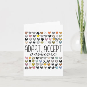 Support Autism Awareness Adapt Accept Advocate Card