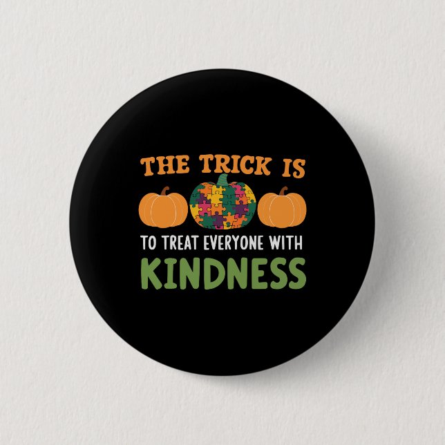 Support Autism Halloween Spooky Autistic Trick Or  6 Cm Round Badge (Front)