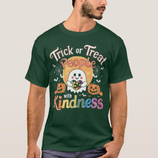 Support Autism Halloween Spooky Autistic Trick Or T-Shirt