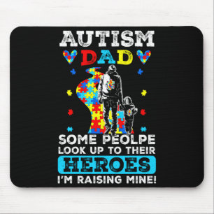Support Autism Proud Dad Autism Awareness Month Fa Mouse Pad