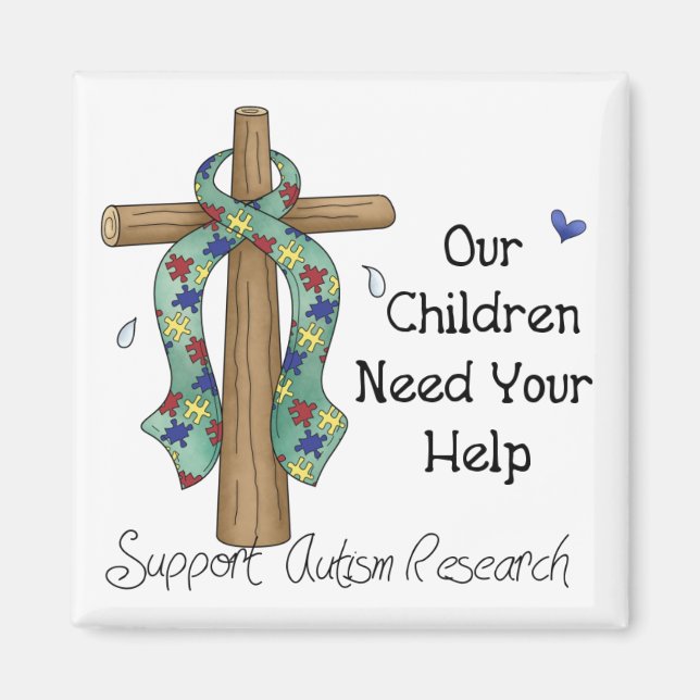Support Autism Research Fridge Magnet (Front)