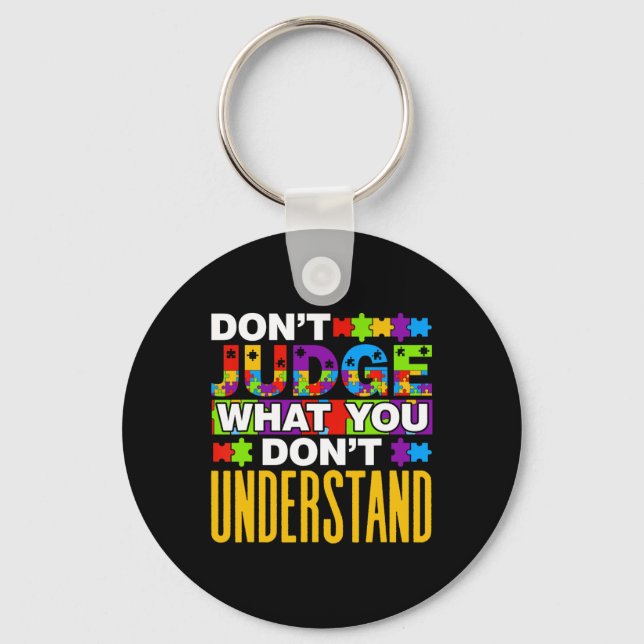 Support Autist Autism  Key Ring (Front)